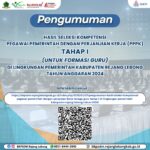 PENGUMUMAN HASIL SELEKSI KOMPETENSI PEGAWAI PEMERINTAH DENGAN PERJANJIAN KERJA TENAGA GURU TAHAP I DI LINGKUNGAN PEMERINTAH KABUPATEN REJANG LEBONG TAHUN 2024